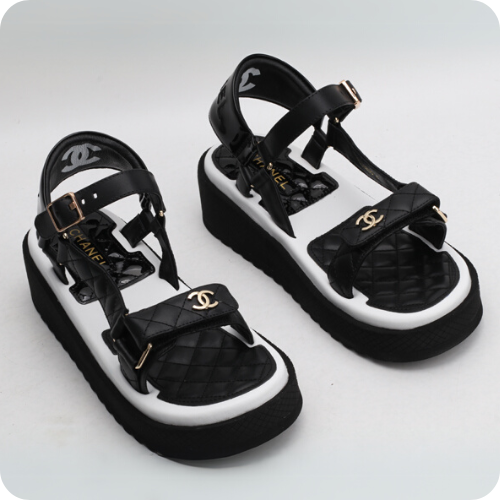 Sandália Chanel Plataform Black