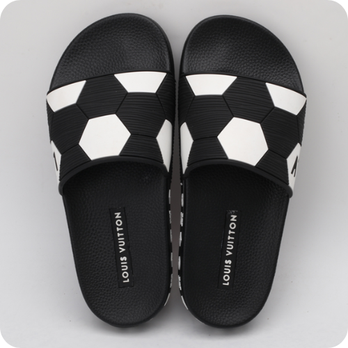 Chinelo LV Slipper White Black