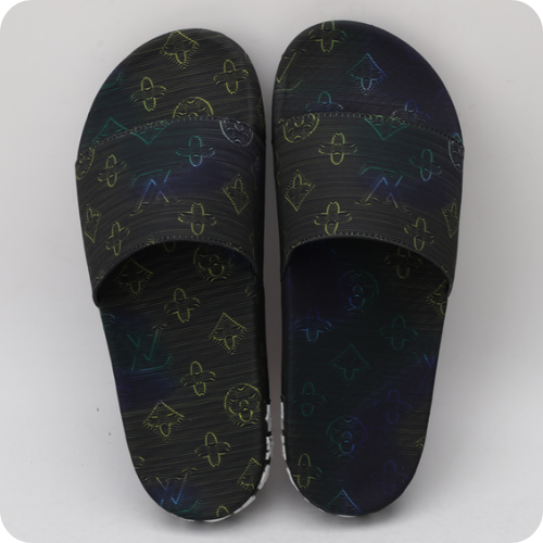 Chinelo LV Slipper Logo Black