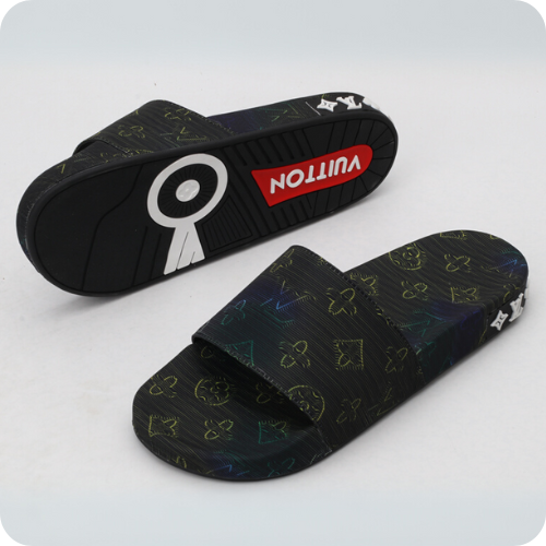 Chinelo LV Slipper Logo Black