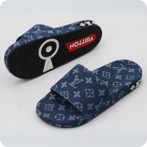 Chinelo LV Slipper Logo White
