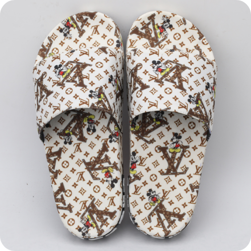 Chinelo LV Slipper White Brown