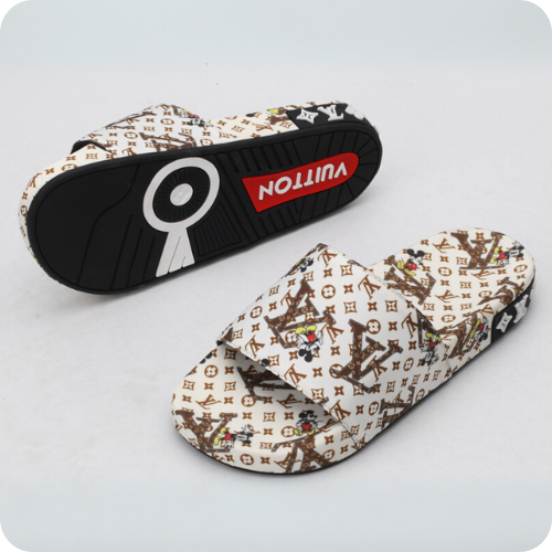 Chinelo LV Slipper White Brown
