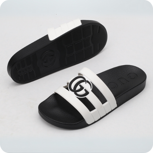 Chinelo Gucci Slipper White Black
