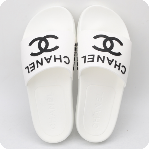 Chinelo Chanel Slipper White