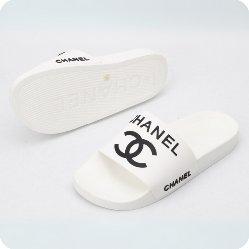 Chinelo Chanel Slipper White