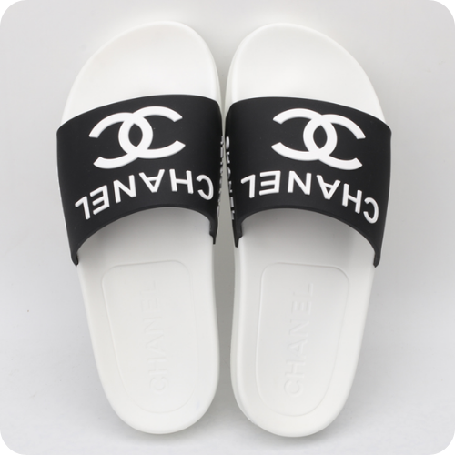Chinelo Chanel Slipper White Black