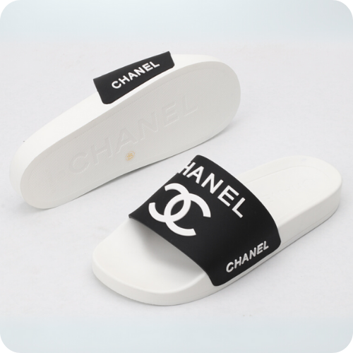 Chinelo Chanel Slipper White Black