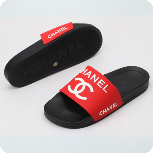 Chinelo Chanel Slipper Black Red