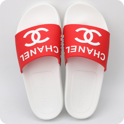 Chinelo Chanel Slipper White Red