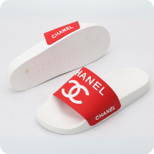 Chinelo Chanel Slipper White Red