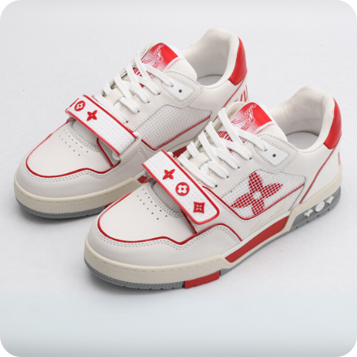 Tênis LV Trainer White Red v3 Premium